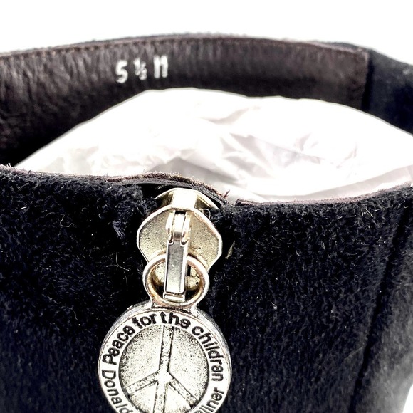 Donald J Pliner Shoe Boot Heel Stiletto Mid Calf Mottled Black Suede Sz 5.5 US - Picture 7 of 12